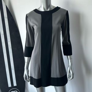 Black and gray mod style color black dress